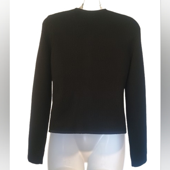 Rag & Bone Nancy Black Ribbed Cardigan Merino Wool Blend - Picture 5 of 11